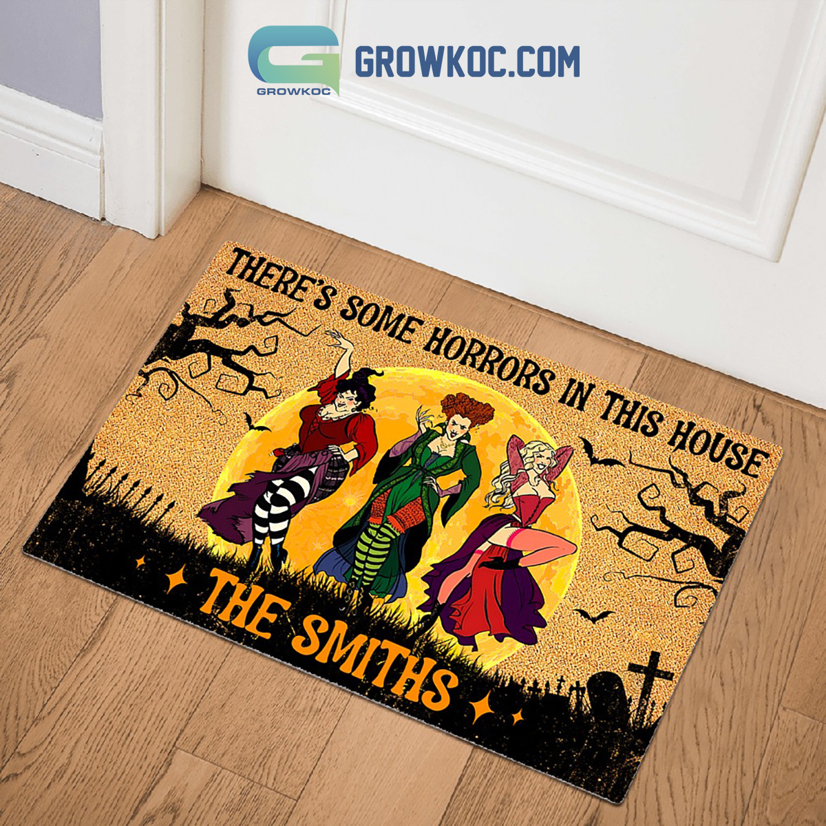 Hocus Pocus Theres Some Horrors In This House Personalized Doormat2B1 fcuJ1