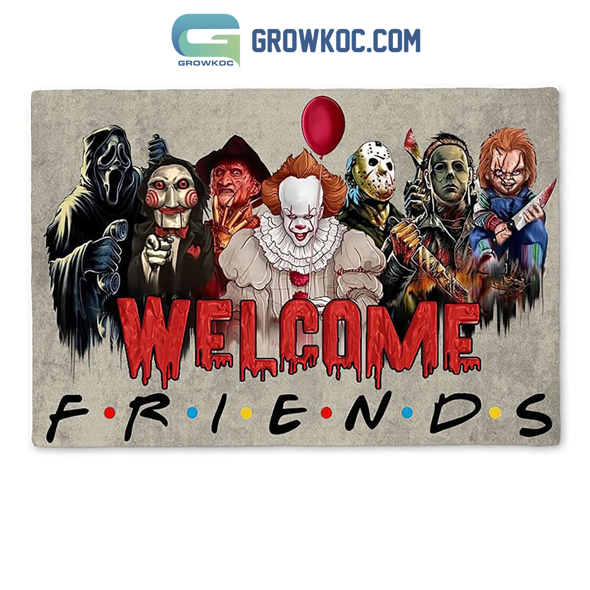 Horror Movies Welcome Friends Halloween Doormat 2B1 UTGPZ