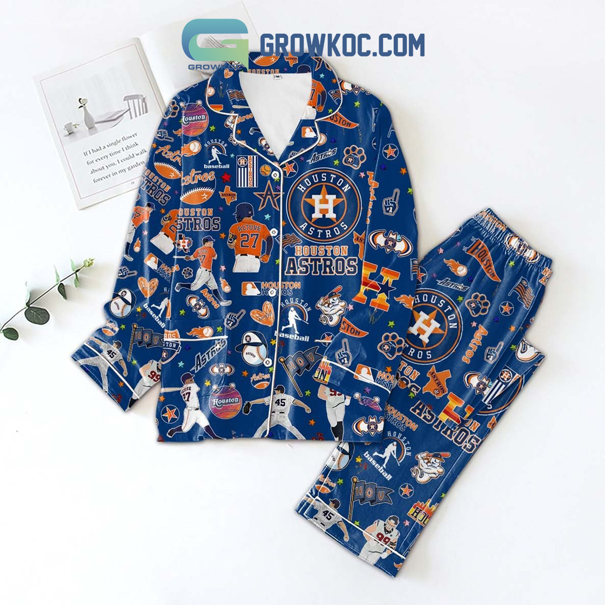 Houston Astros Ready 2 Reign Blue New Styles Pajamas Set2B1 rxyHI