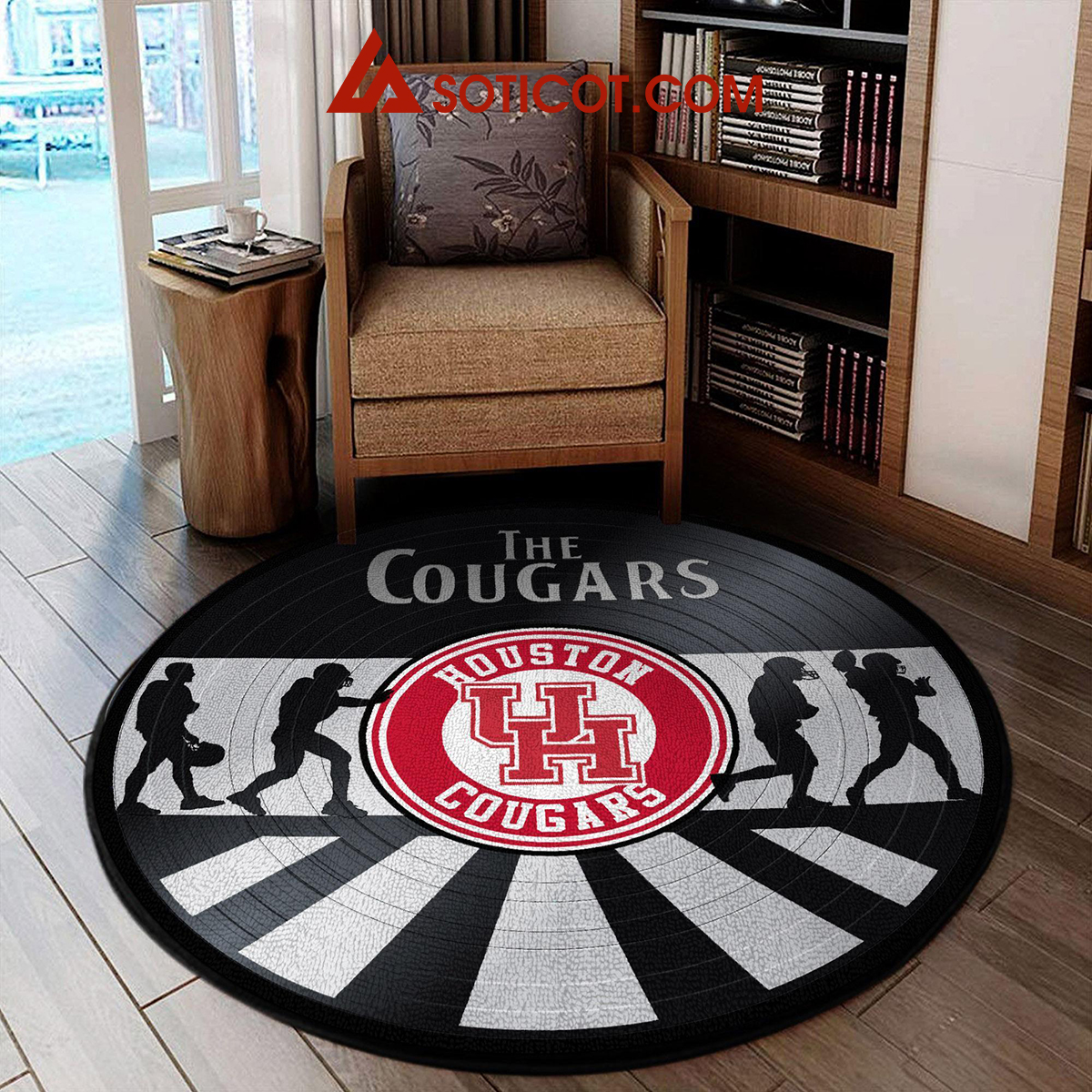 Houston Cougars New Style Sports Round Rug Carpet Livingroom Mat2B1 7r6l4