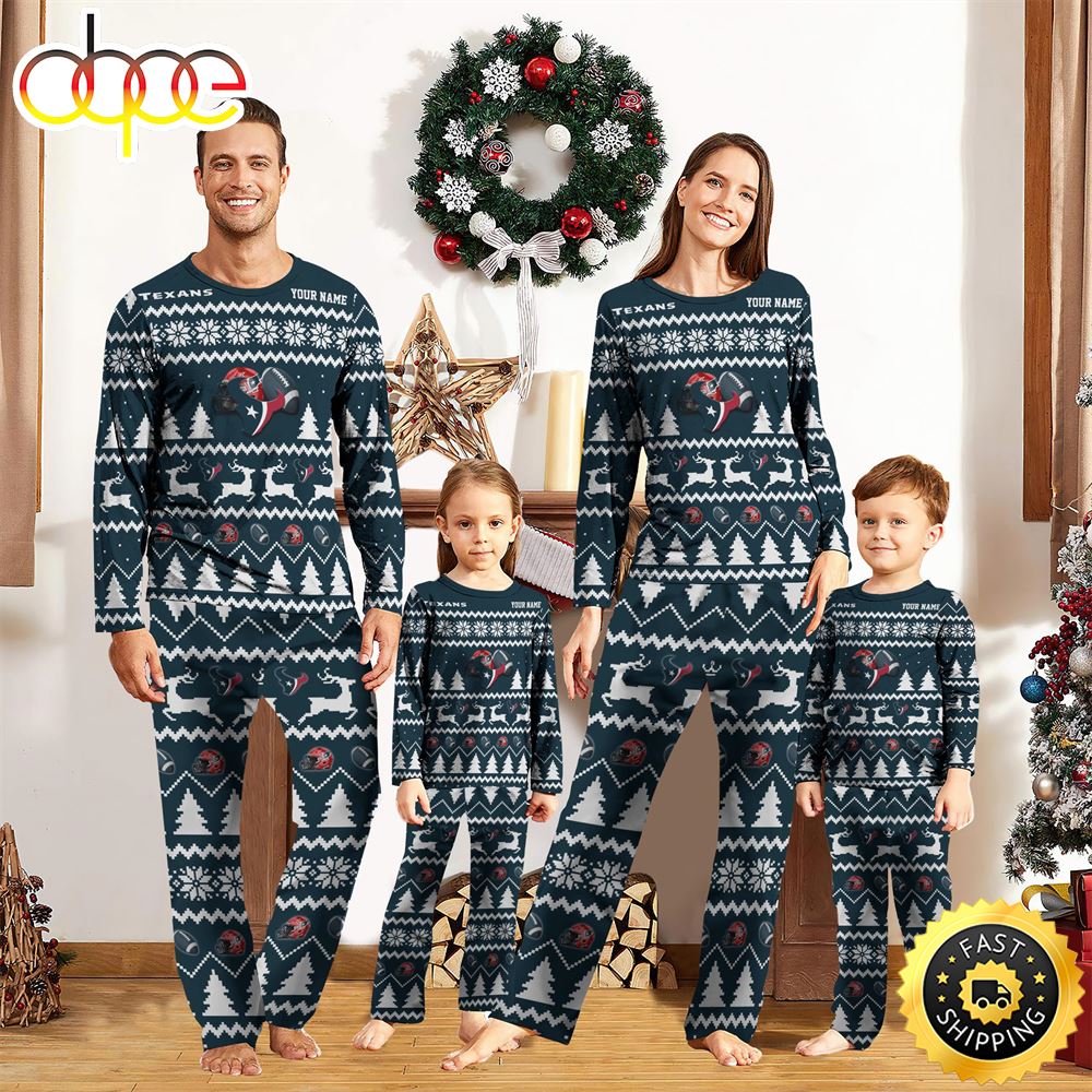 Houston Texans Christmas NFL Custom Family Pajamas duaglv