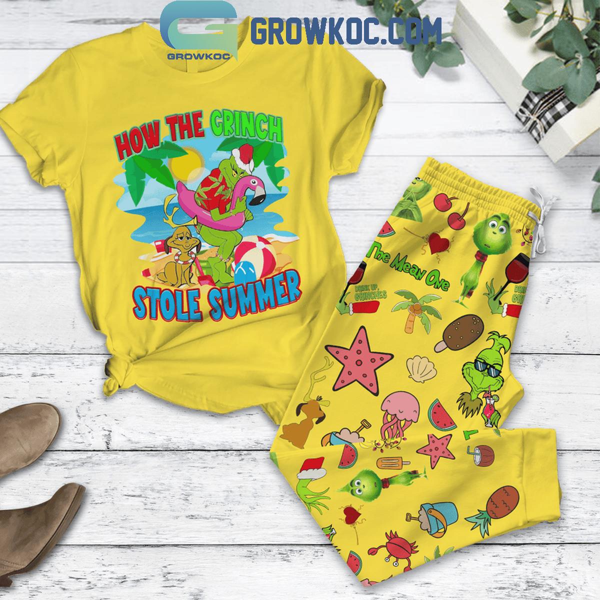 How The Grinch Stole Summer Yellow Fleece Pajamas Set 1 PjoYY