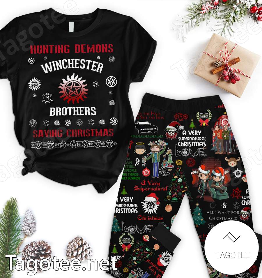 Hunting Demon Brothers Saving Christmas Pajamas Set