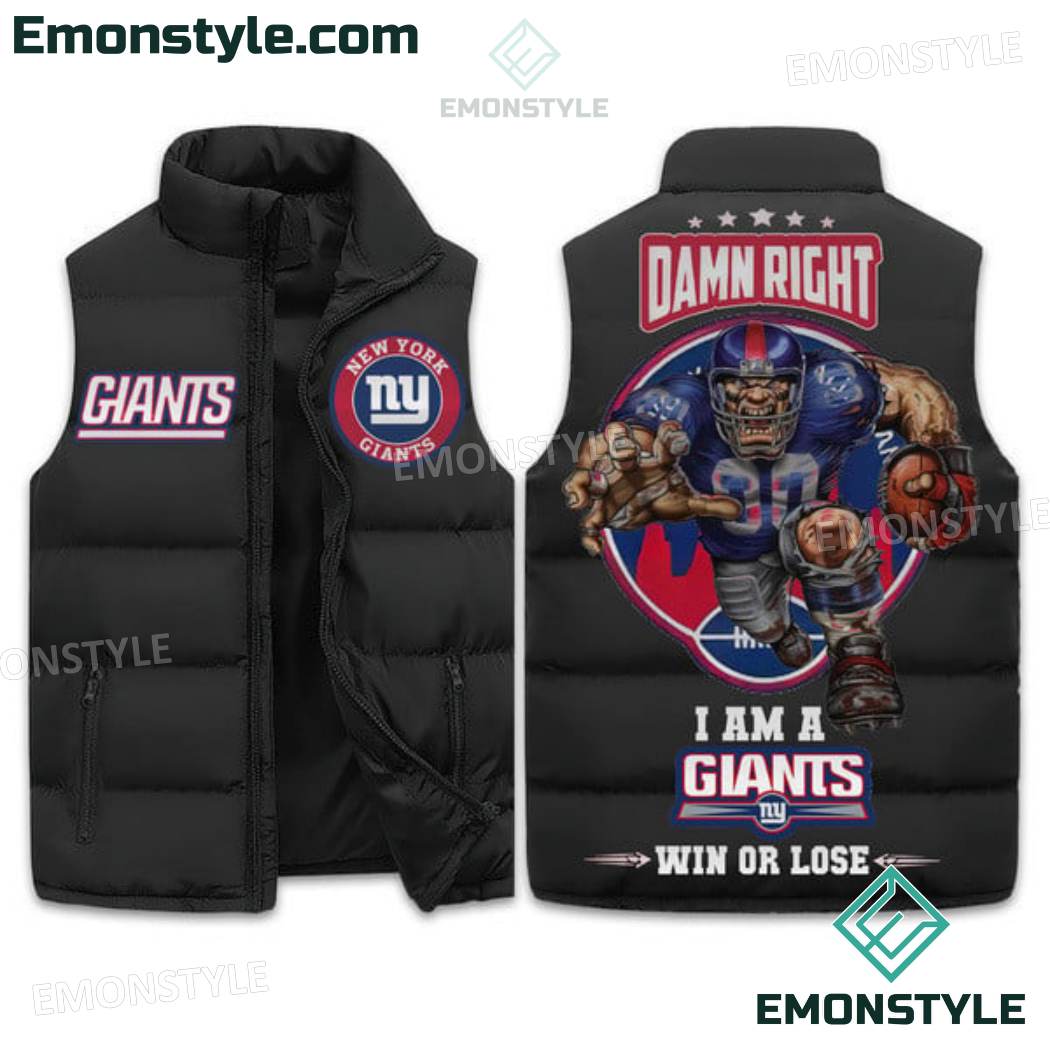 I Am A New York Giants Win Or Lose Puffer Vest