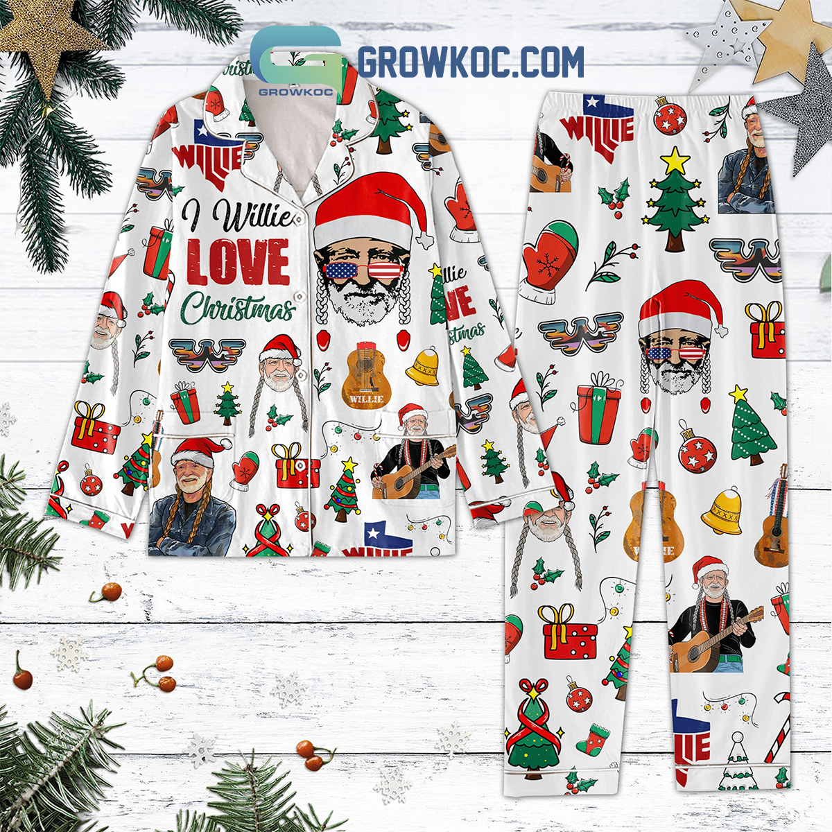 I Willie Love Christmas Pajamas Set2B1 SEubs