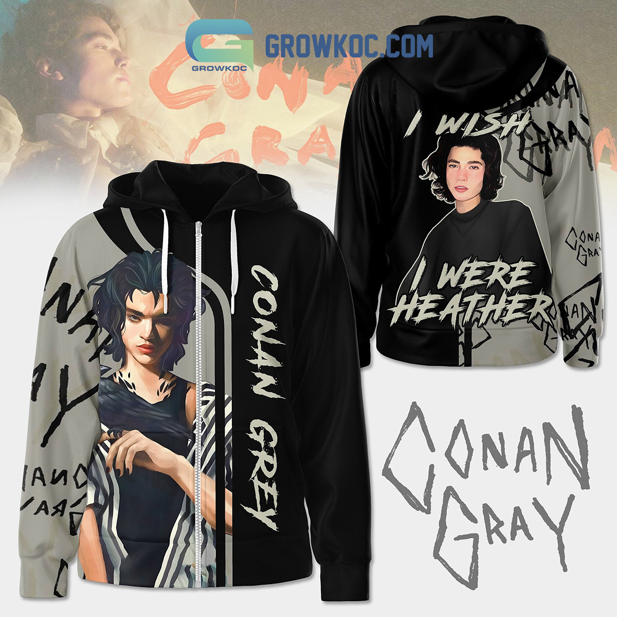 I Wish I Were Heather Conan Gray Hoodie Shirts2B1 DvyBy