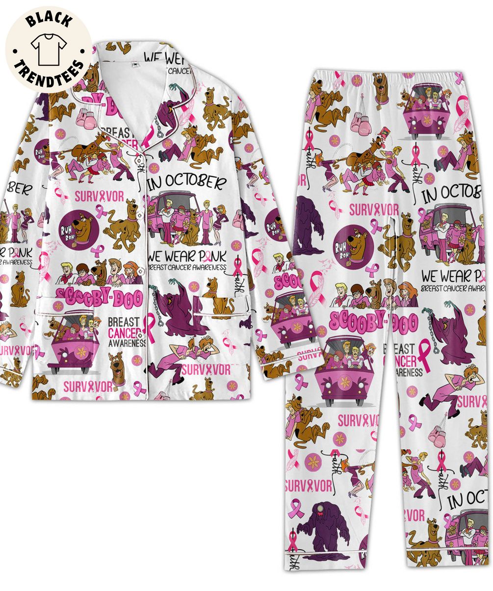 In Octobor We Wear Pink Breast Cancer Awareness Pijamas Set cf4594 0