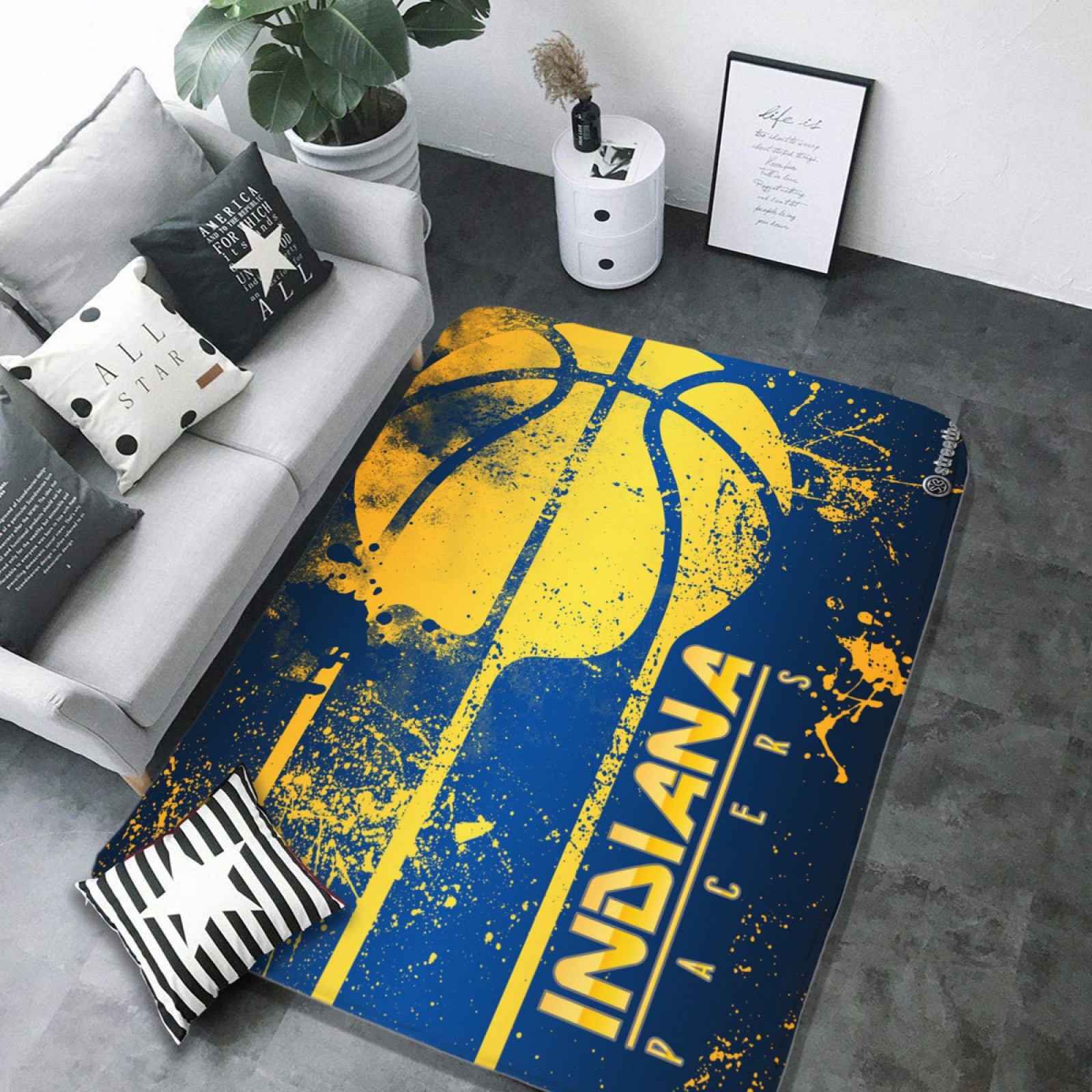 Indiana Basketball Pacers Carpet Living Room Bedroom Mats Kitchen Bathroom Rugs 2