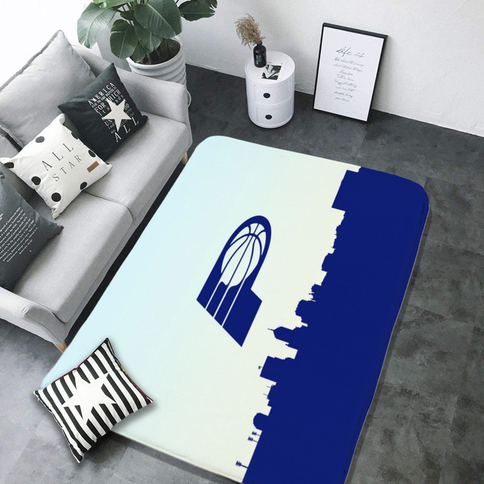 Indiana Basketball Pacers Carpet Living Room Bedroom Mats Kitchen Bathroom Rugs 4