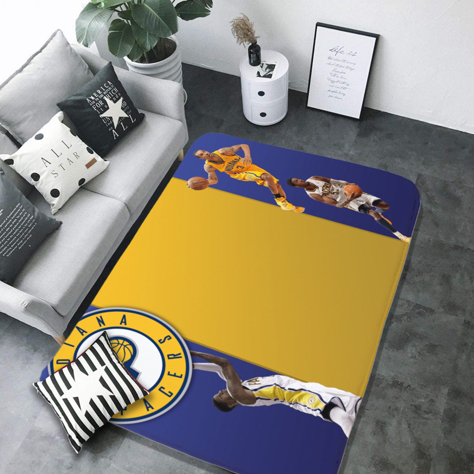 Indiana Basketball Pacers Carpet Living Room Bedroom Mats Kitchen Bathroom Rugs 5