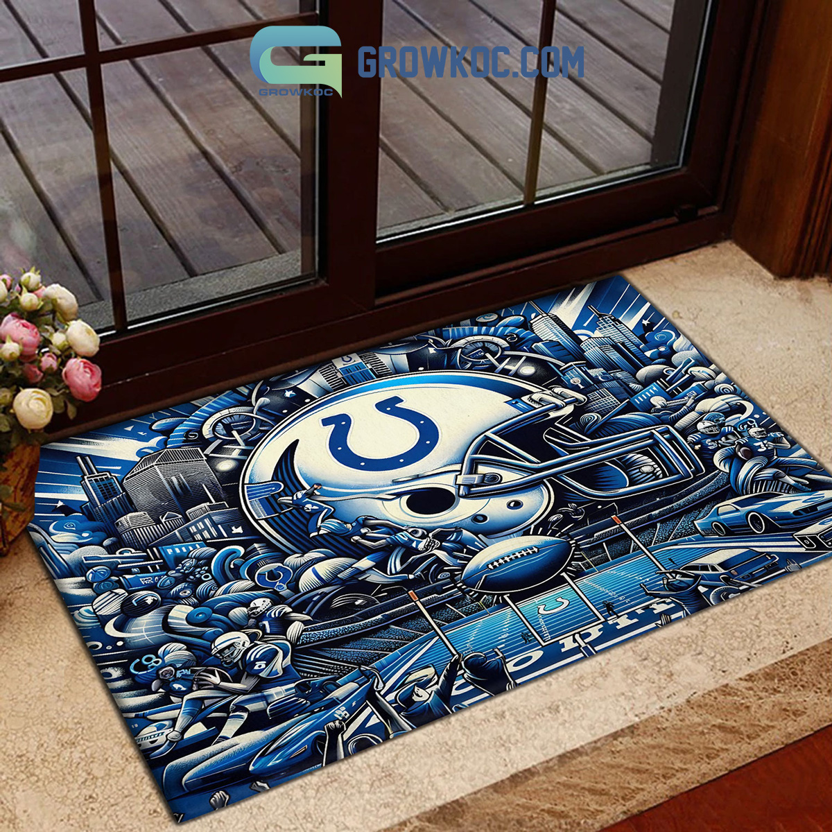 Indianapolis Colts Lucas Oil Stadium Football Stadium Doormat2B1 zvB2Y