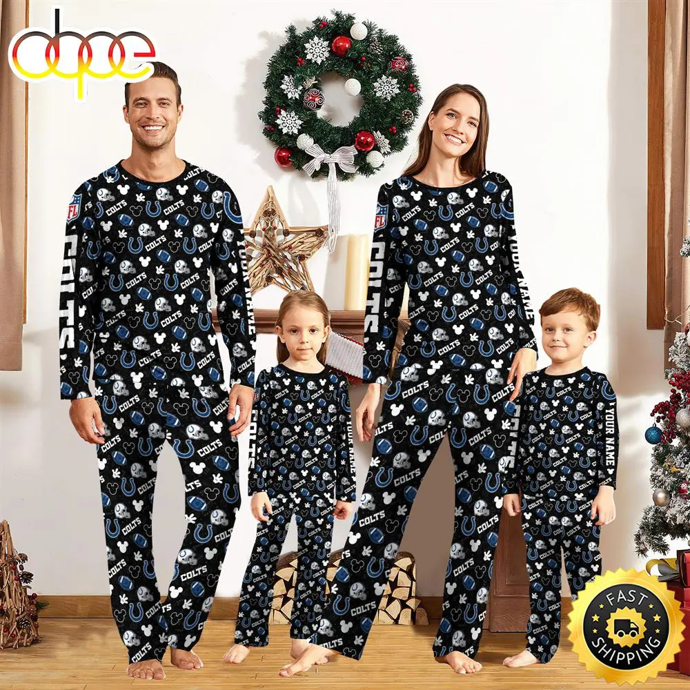 Indianapolis Colts NFL And Mickey Mouse Pajamas Custom Your Name fpwsjy