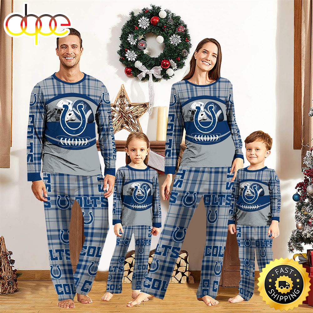 Indianapolis Colts NFL Custom Your Name Football Team Pajamas oe3uko