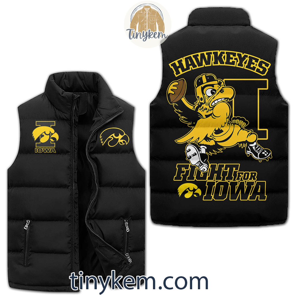 Iowa Hawkeyes Customized Puffer Sleeveless Jacket2B1 NajeJ