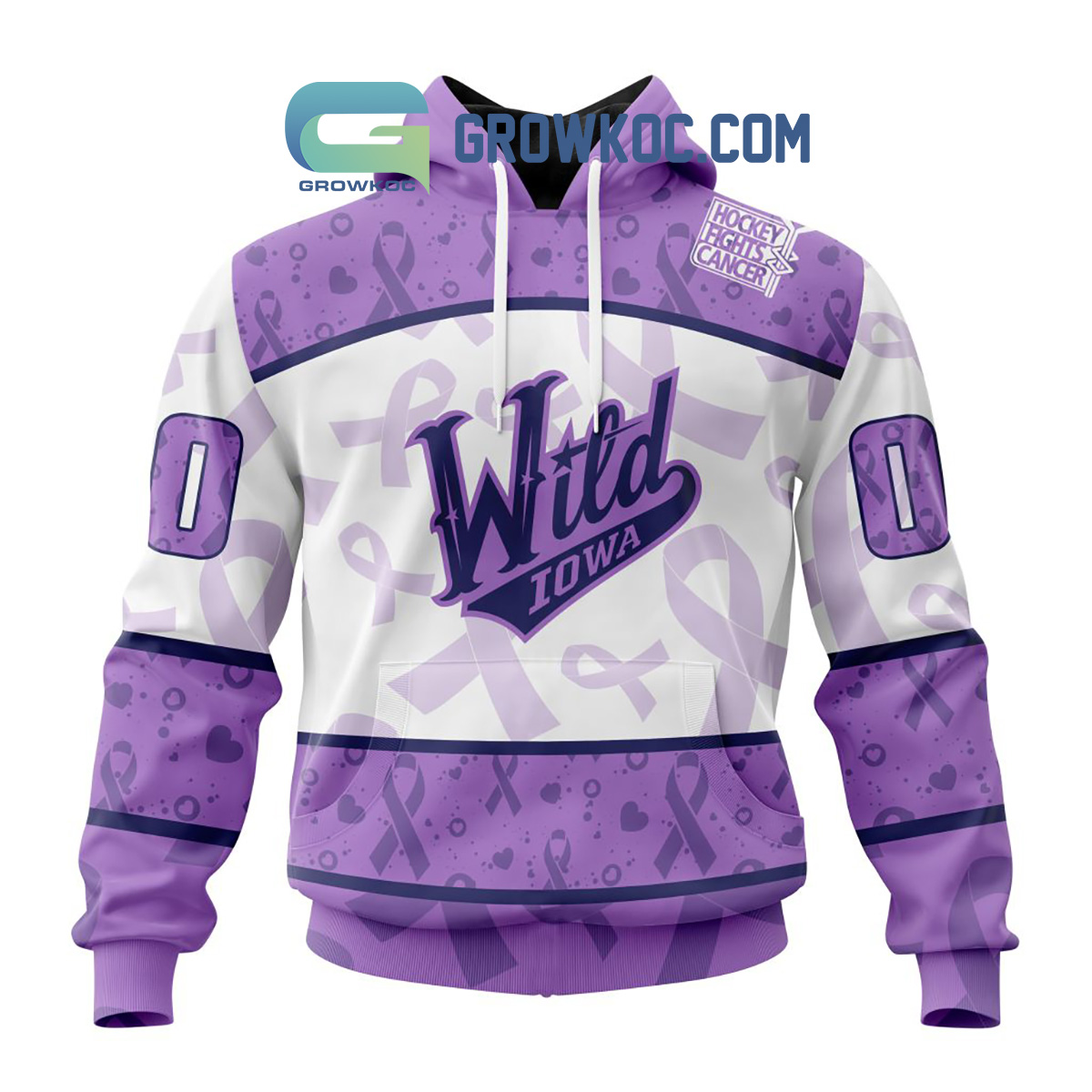 Iowa Wild Fight Cancer Lavender Personalized Hoodie Shirts2B1 PG6Te