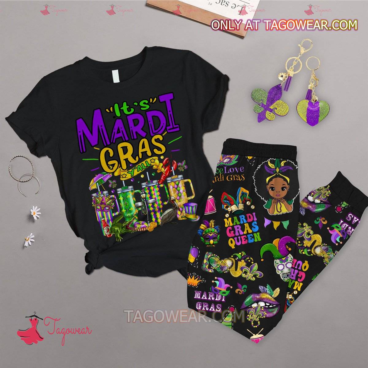 Its Mardi Gras Yall Pajamas Set