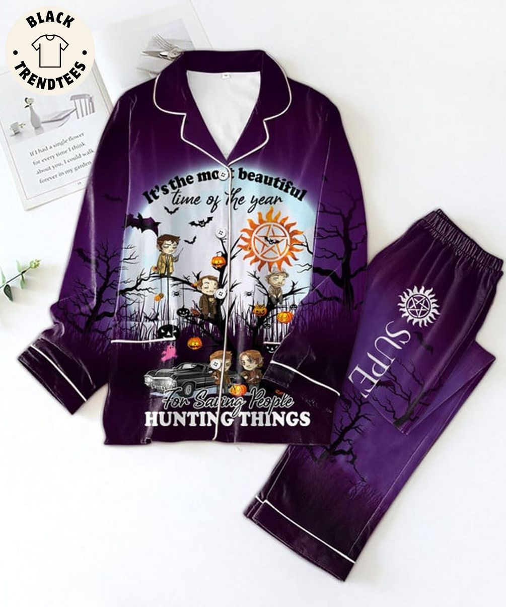 Its the most Beautiful Time Of The Year For Saving People Hunting Things Haloween Purple Pijamas Set a9d6f2 0