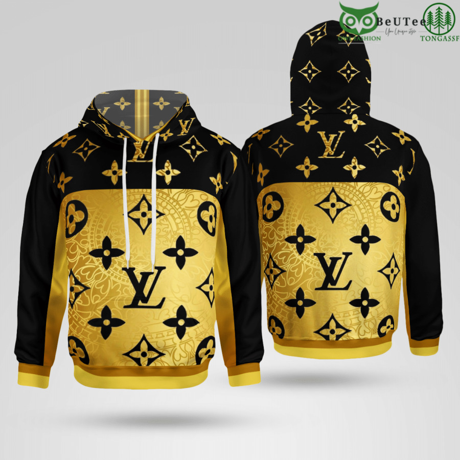 JBTs22uD 81 Limited Editon Luxury Golden Pattern LV Louis Vuitton 3D Hoodie