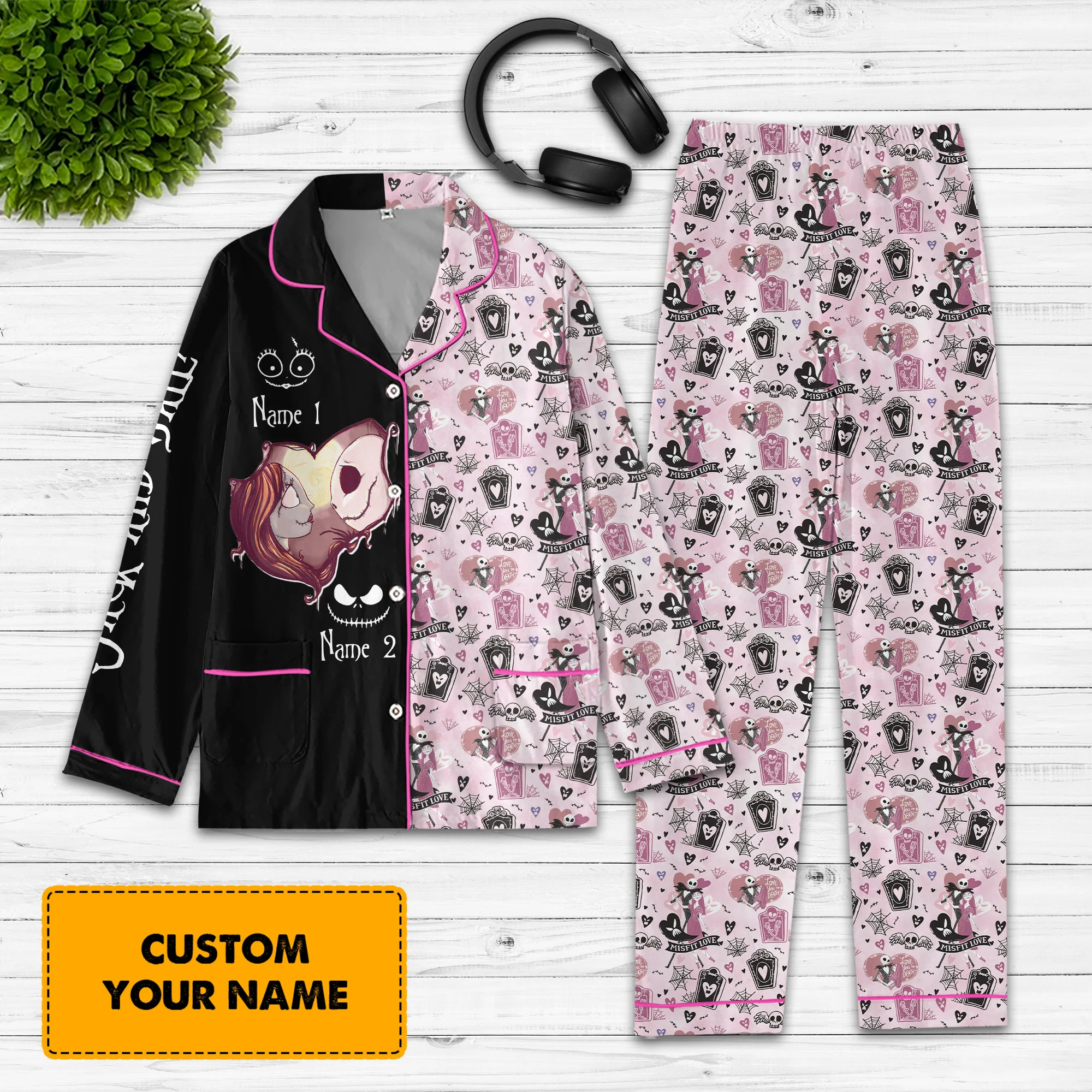 Jack And Sally Valentine Pajamas Set2B1 z28Y0