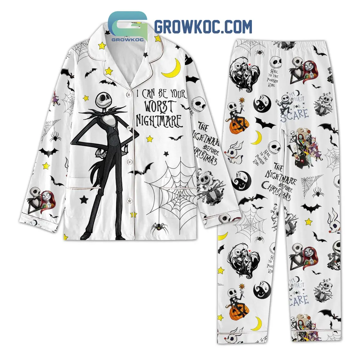 Jack Skellington I Can Be Your Worst Nightmare Pajamas Set2B1 xXDTU