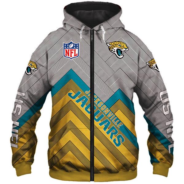 Jacksonville Jacuars Nfl Rugby Team Custom All Over Print 3D Zip Up Hoodie Option 0