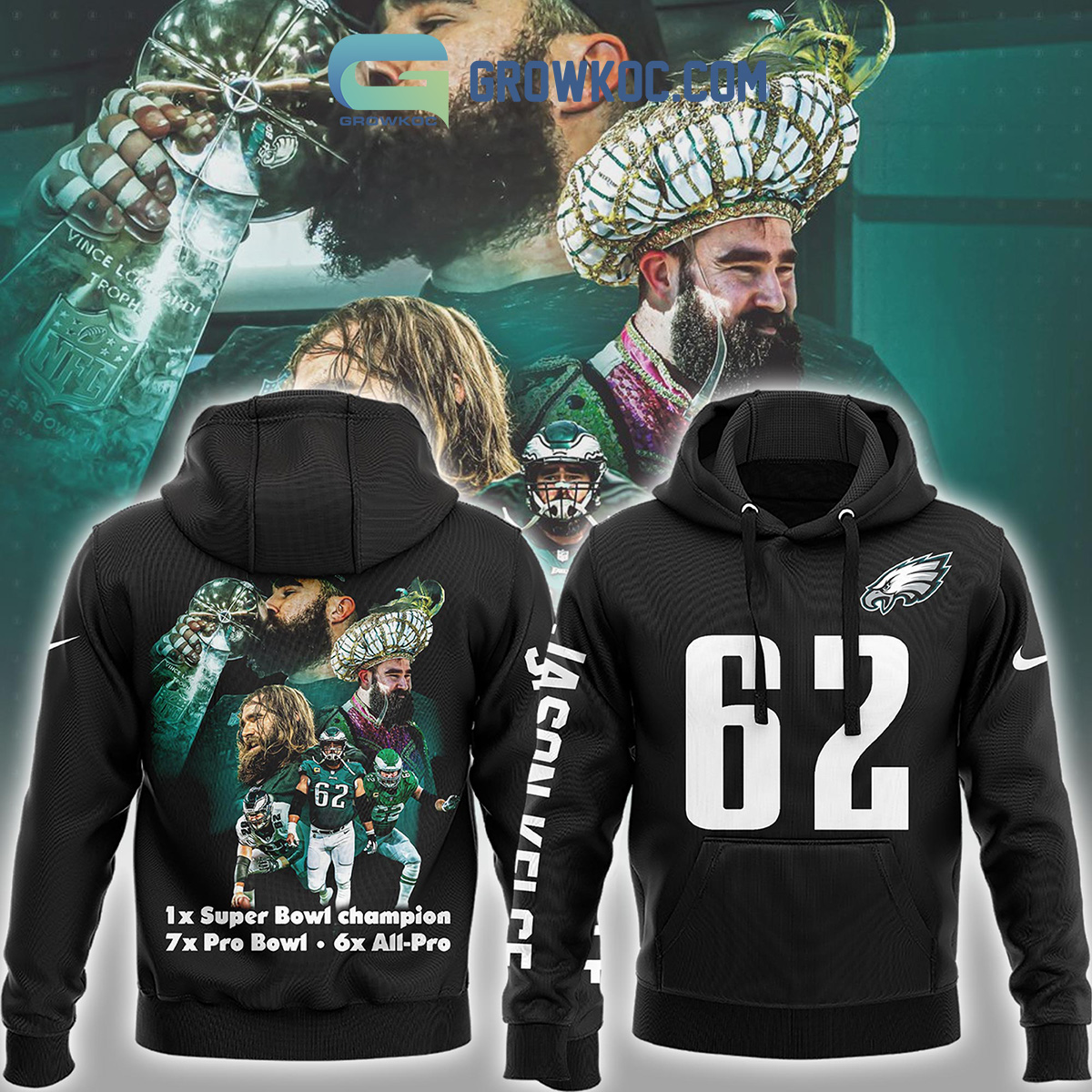 Jason Kelce Philadelphia Eagles Legend Black Version Hoodie Shirts2B1 YqBH7