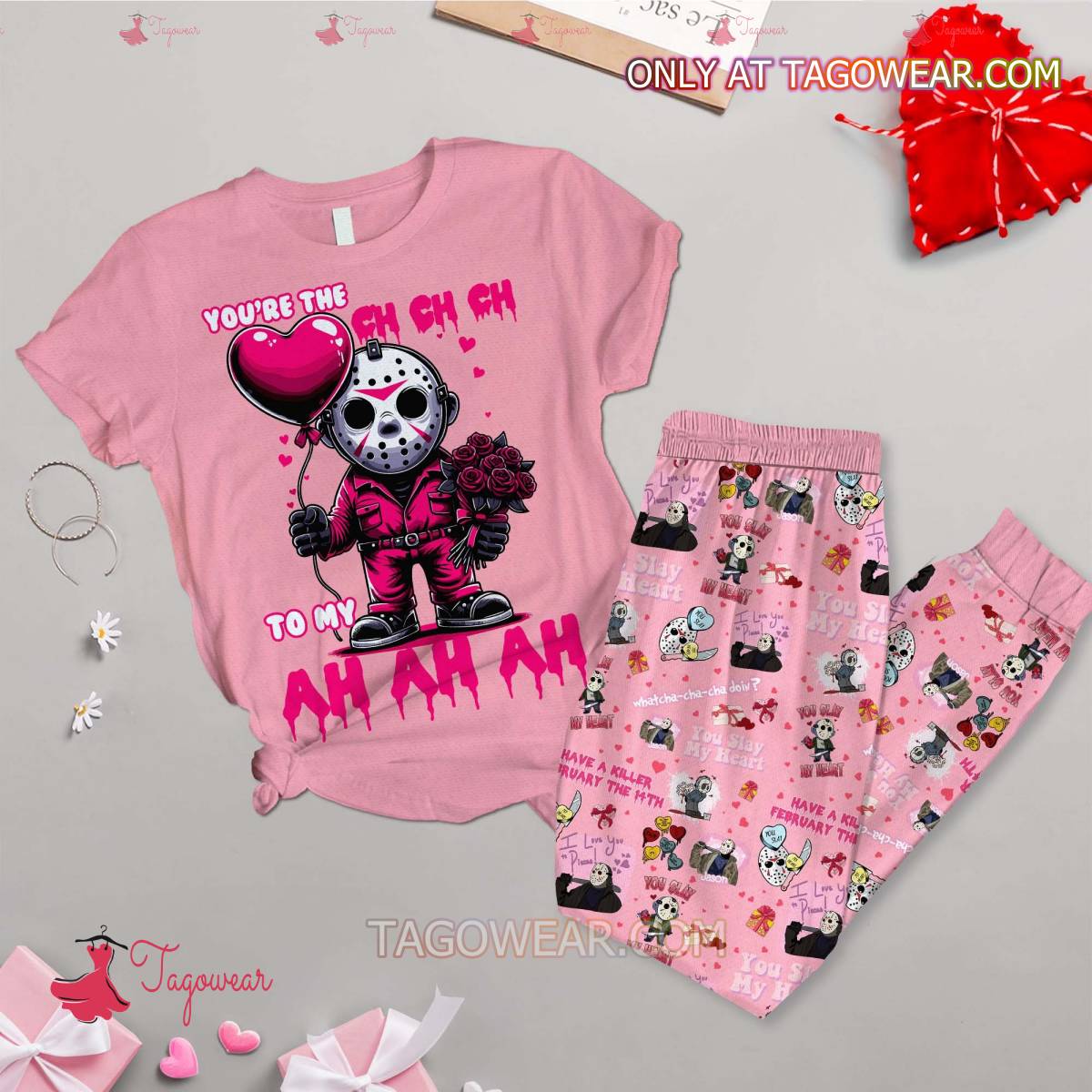 Jason Voorhees Youre The Ch Ch Ch To My Ah Ah Ah Valentine Pajamas Set