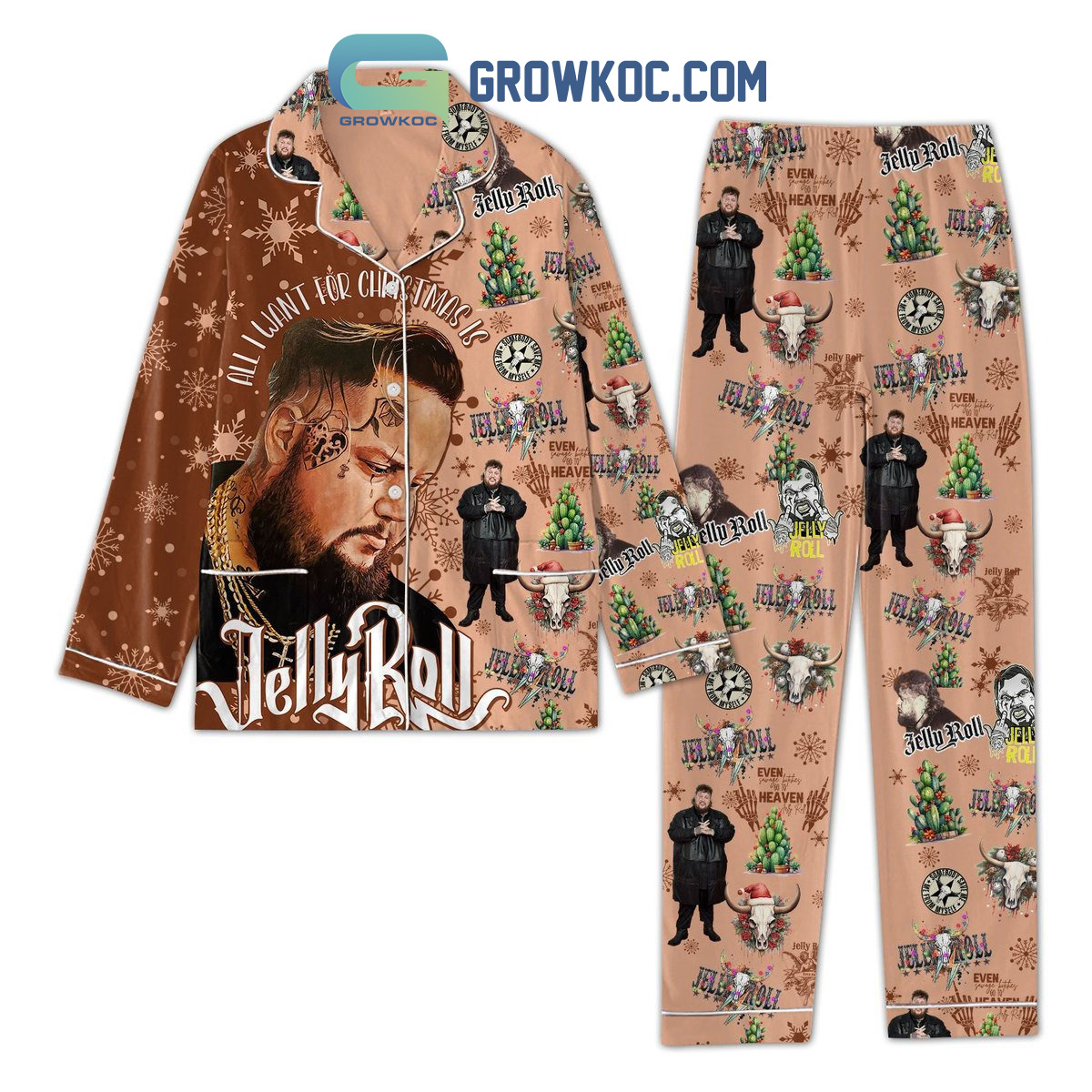 Jelly Roll All I Want For Christmas Pajamas Set2B1 zdTaS