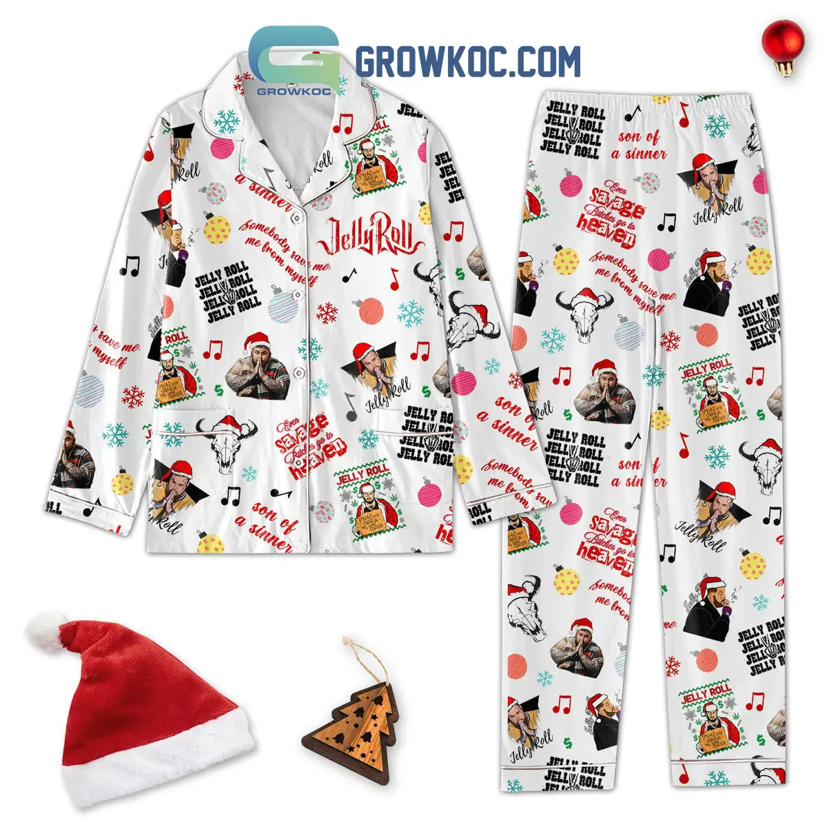 Jelly Roll Even Savage Bitches Go To Heaven Pajamas Set2B1 SVM46
