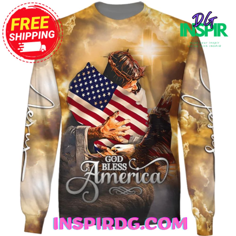 Jesus God Bless America Sweatshirt 2