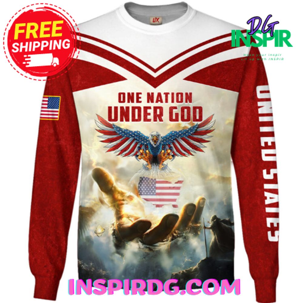 Jesus Pray United States One Nation Under God Superman Sweatshirt 2