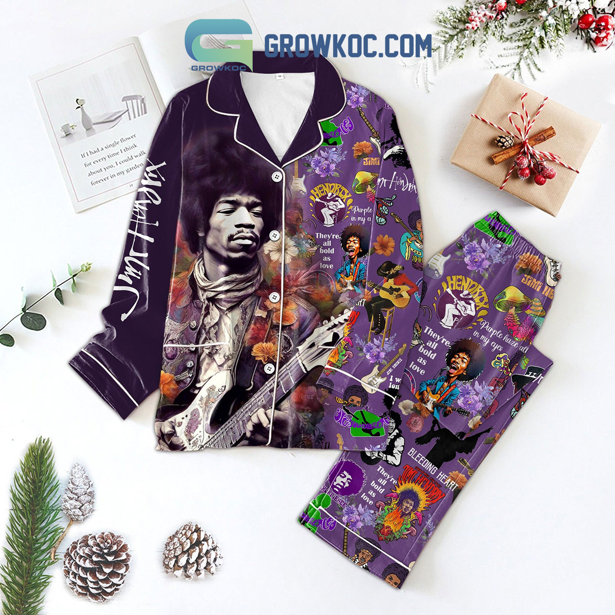 Jimi Hendrix Theyre All Bold As Love Polyester Pajamas Set2B1 4PYXt