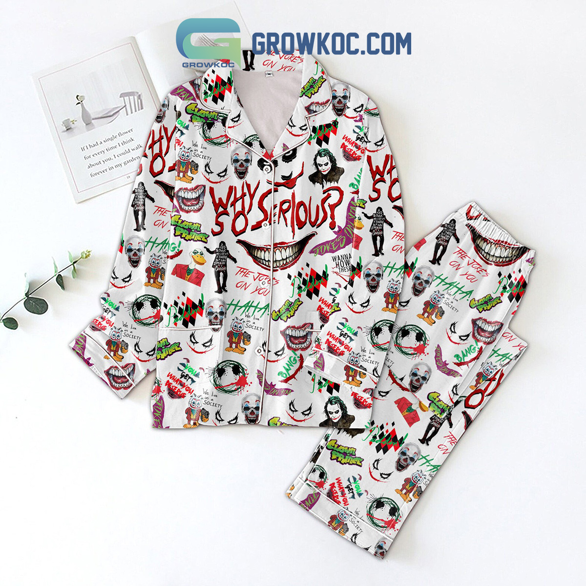 Joker Why So Serious Clown Prince Pajamas Set2B1 b3zP2