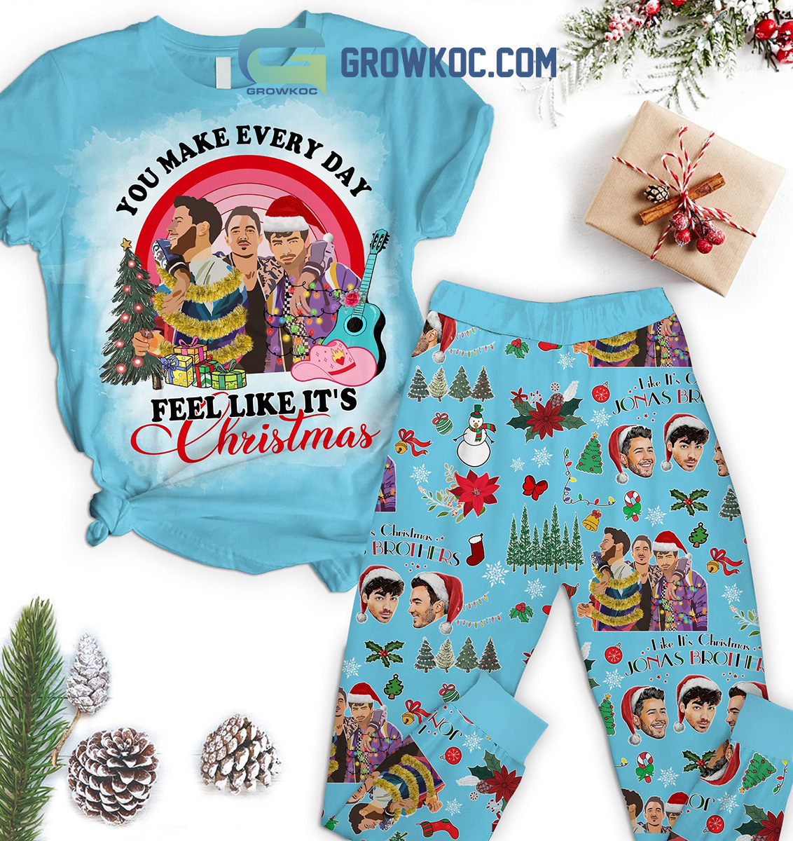 Jonas Brothers You Make Every Day Feel Like Its Christmas Pajamas Set2B1 0ZZSr