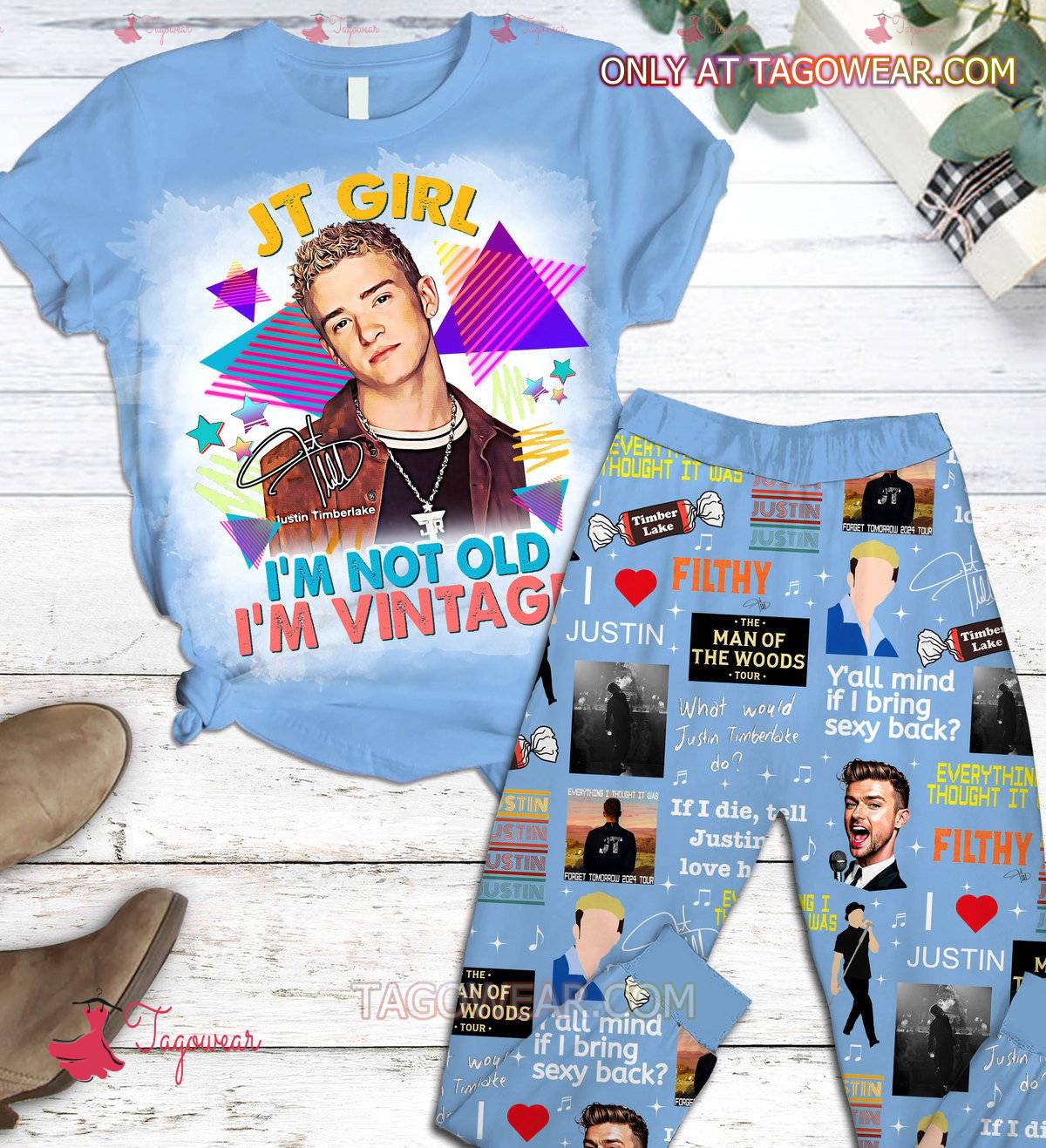 Justin Timberlake Jt Girl Im Not Old Im Vintage Pajamas Set