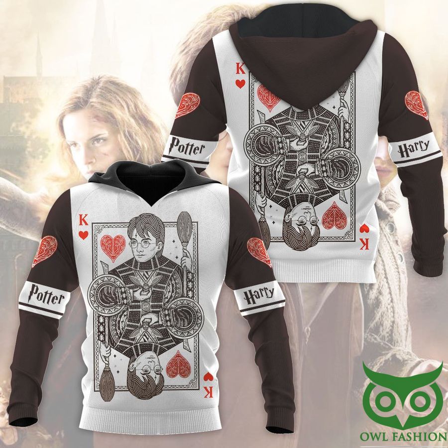 KCXurwB6 10 Harry Potter King Poker Heart Card Brown 3D Hoodie