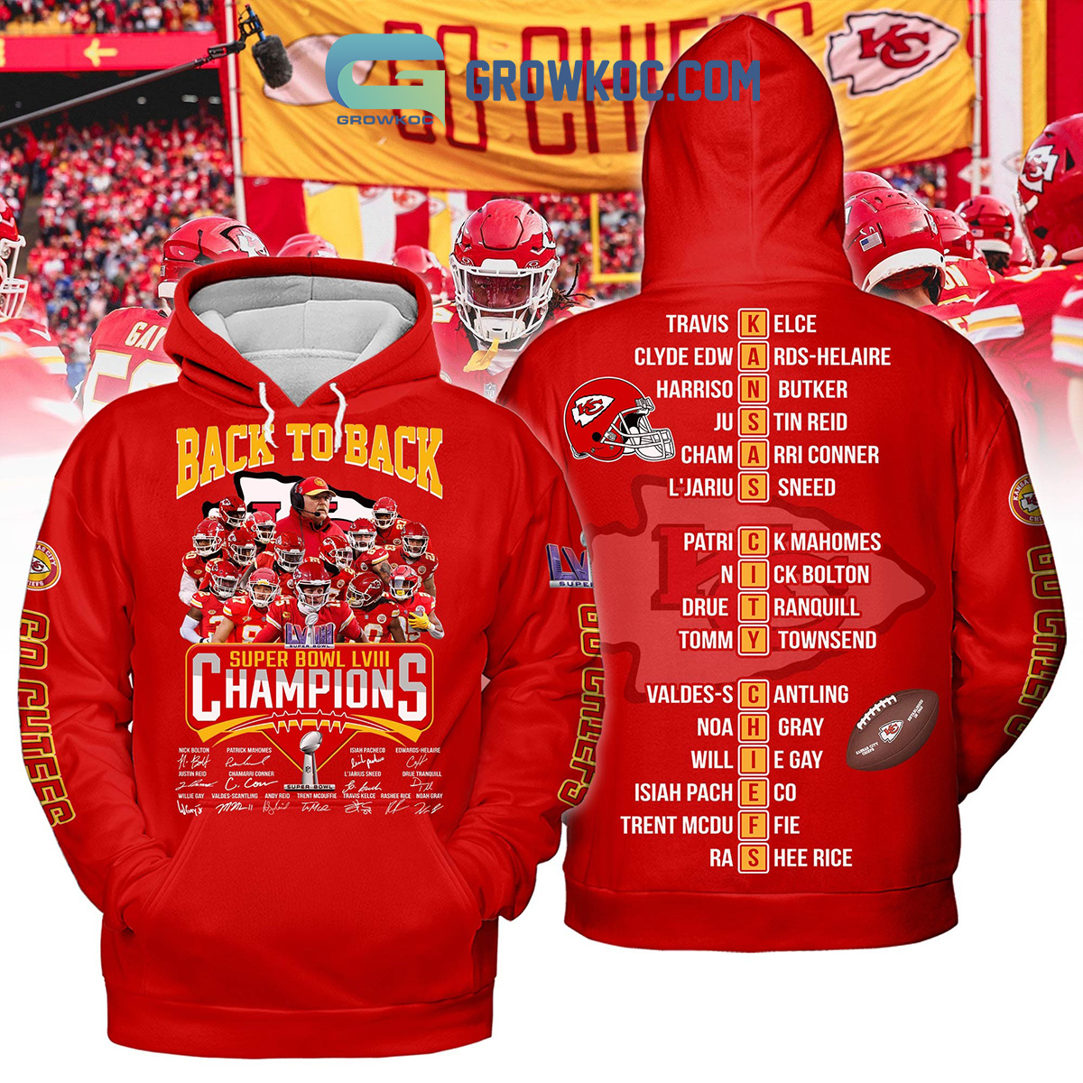 Kansas City Chiefs Back To Back Super Bowl Champions Hoodie T Shirt2B1 jx9bE