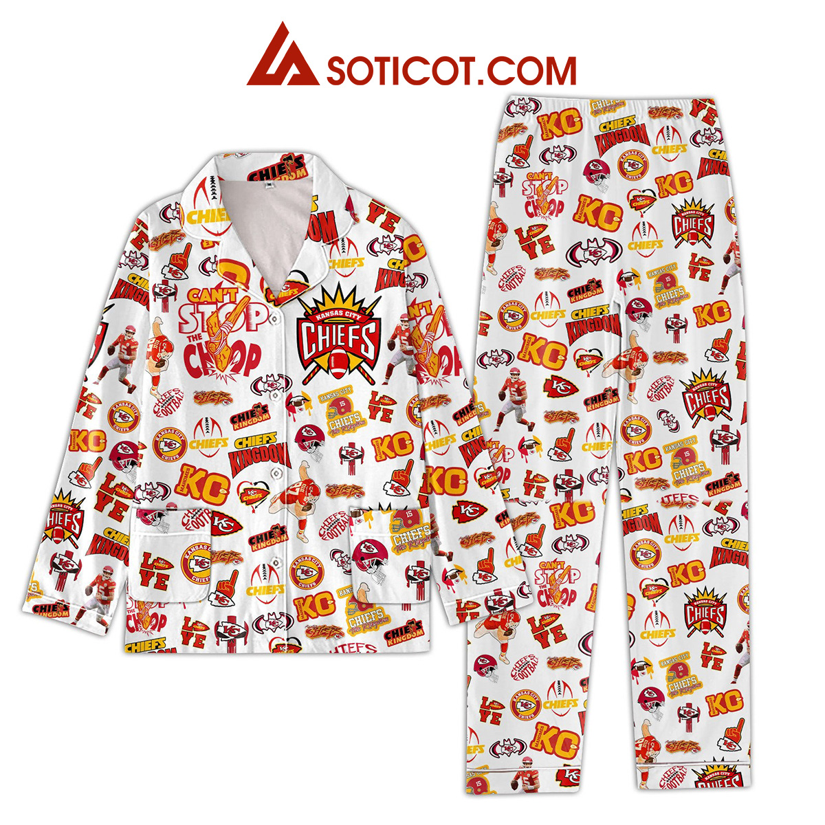 Kansas City Chiefs King Dom Cant Stop The Chop Pajamas Set2B1 DLutK