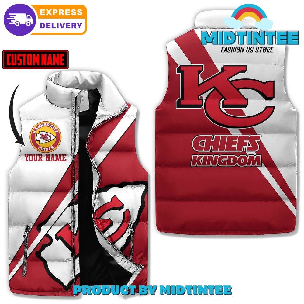 Kansas City Chiefs Kingdom White Red Customized Cotton Vest 1