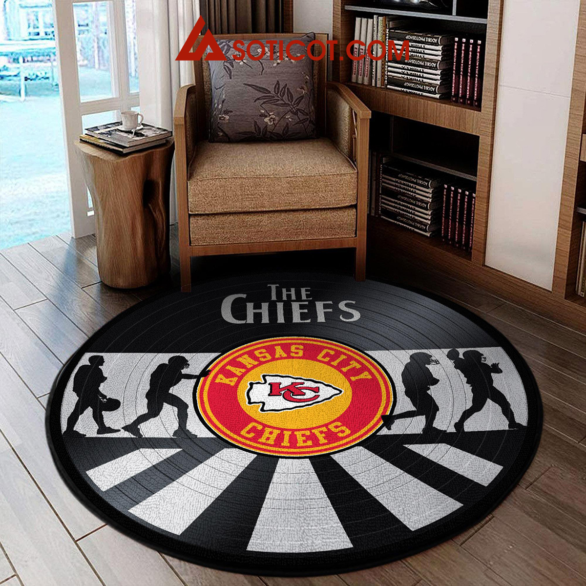 Kansas City Chiefs New Style Sports Round Rug Carpet Livingroom Mat2B1 6lSEo