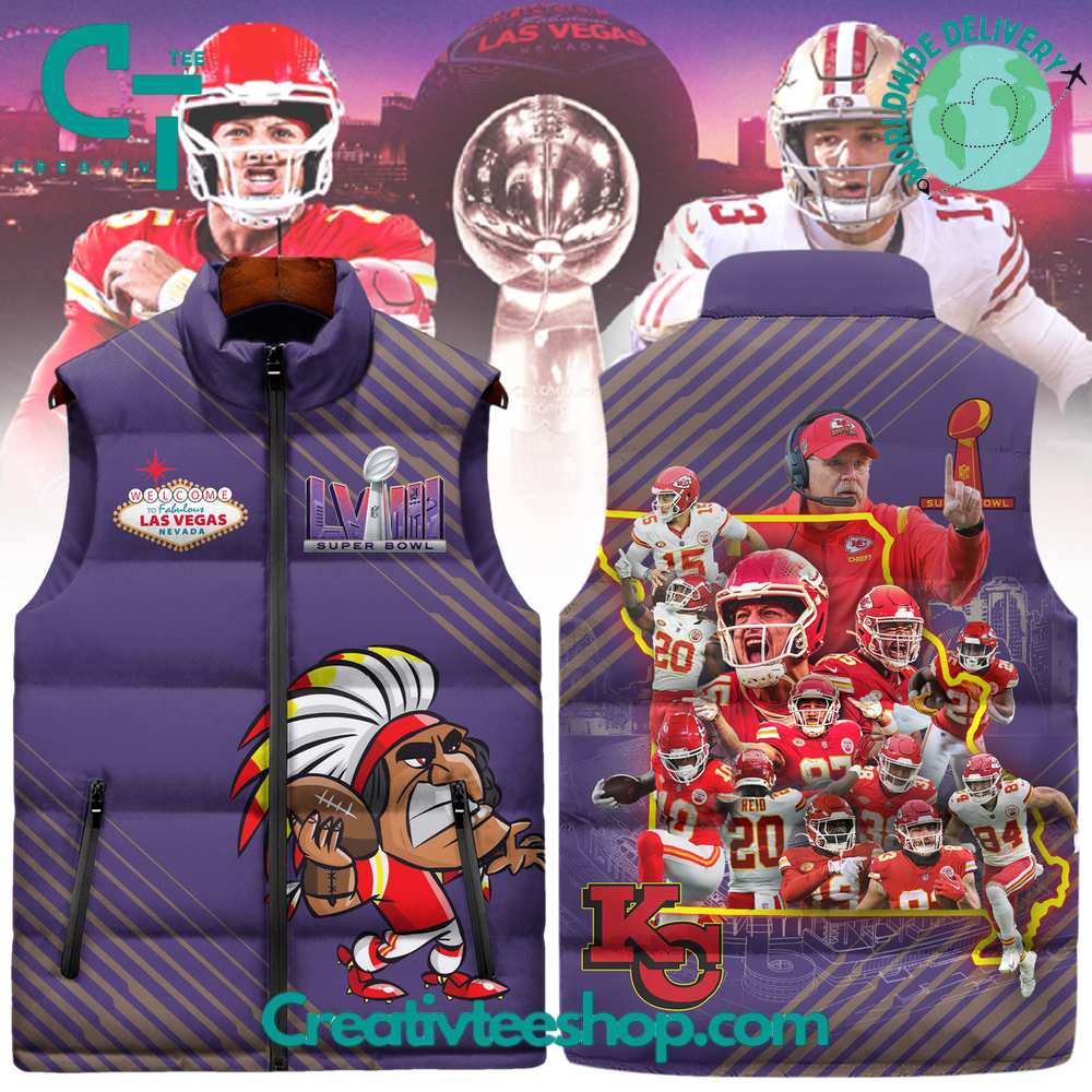 Kansas City Chiefs Super Bowl Champions Purple Sleeveless Puffer Jacket 1