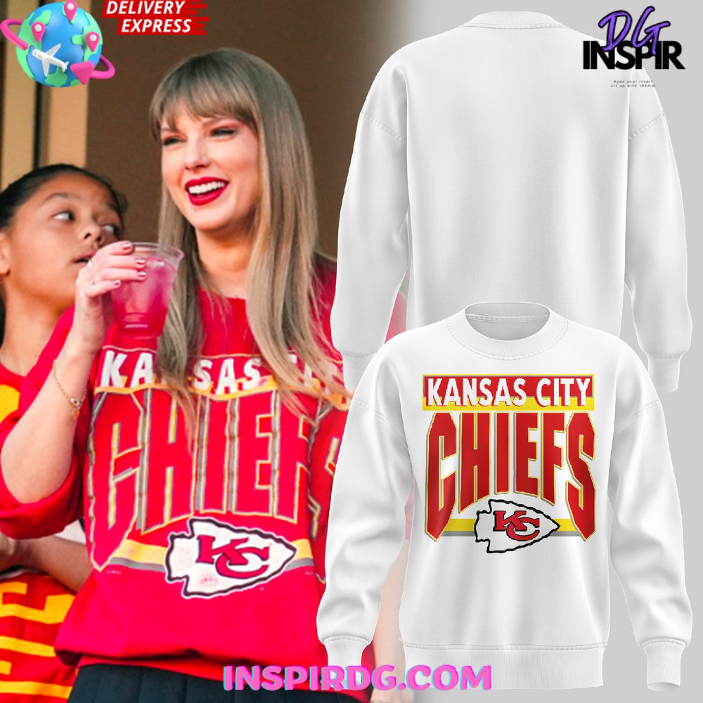 Kansas City Chiefs x Taylor Swift 2024 White Sweatshirt 1