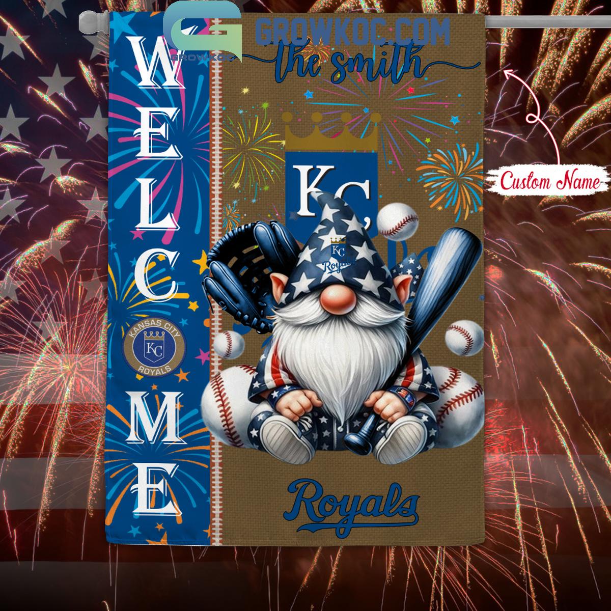 Kansas City Royals Happy 4th Of July Patriot Personalized Garden Flag 1 stPHv