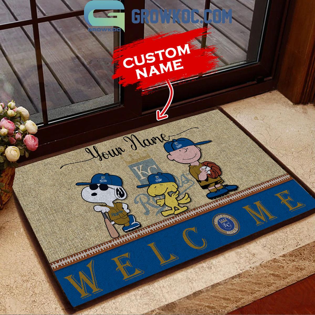 Kansas City Royals Snoopy Personalized Fan Doormats 1 F91SP