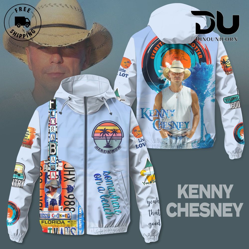 Kenny Chesney Somewhere On A Beach Windbreaker Outdoor Jacket 1