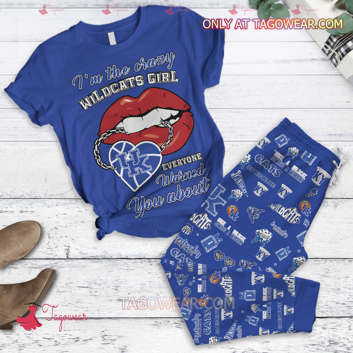 Kentucky Wildcats Im The Crazy Wildcats Girl Everyone Warned You About Pajamas Set