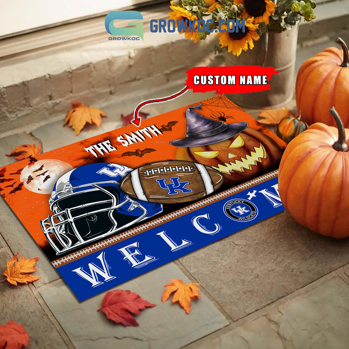 Kentucky Wildcats NCAA Football Welcome Halloween Personalized Doormat2B1 I9Rs9