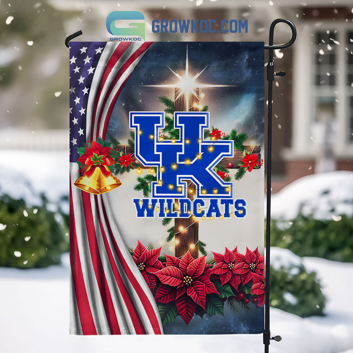 Kentucky Wildcats NCAA Jesus Christmas House Garden Flags2B1 IE1J3