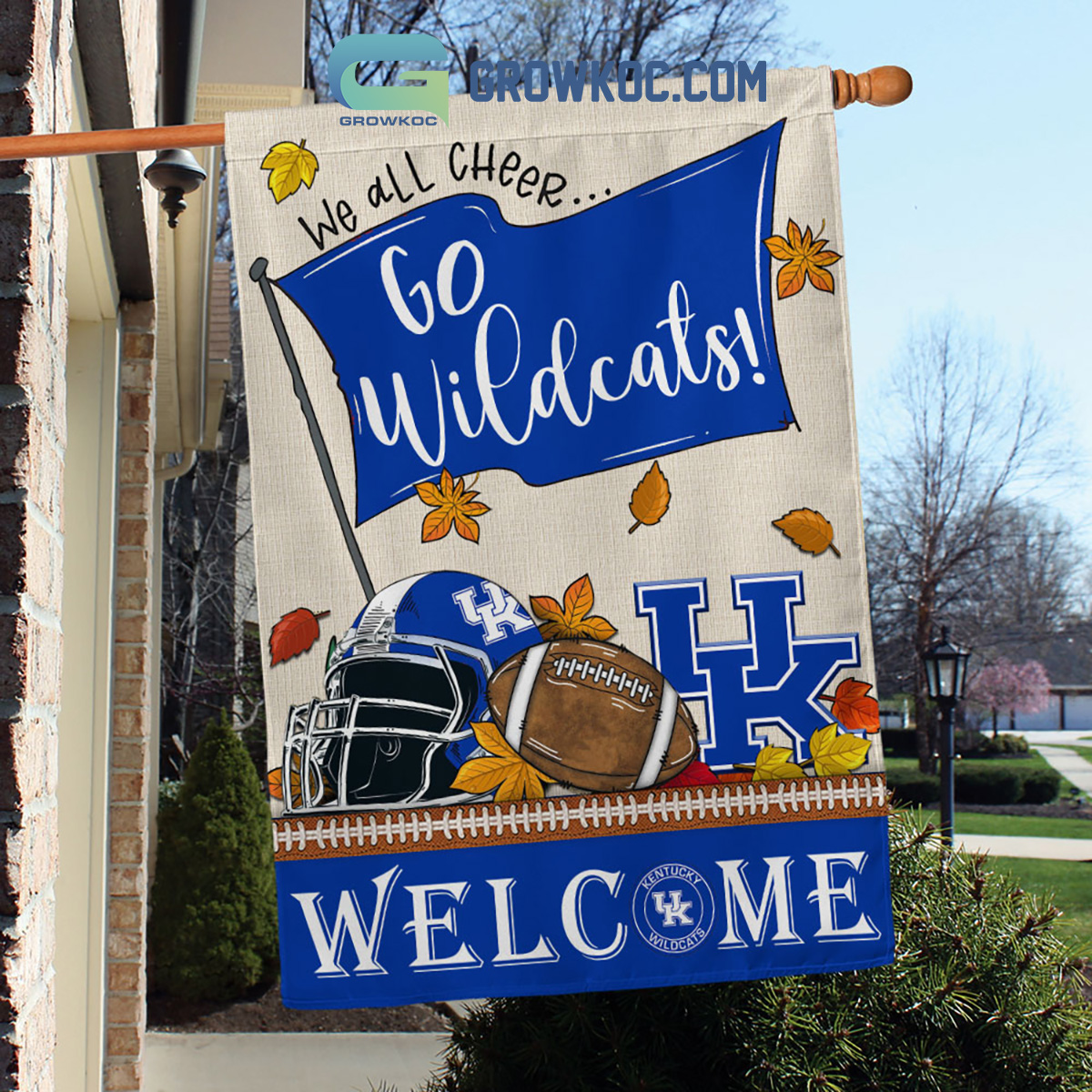 Kentucky Wildcats NCAA Welcome We All Cheer Go Wildcats House Garden Flag2B1 HQBKC