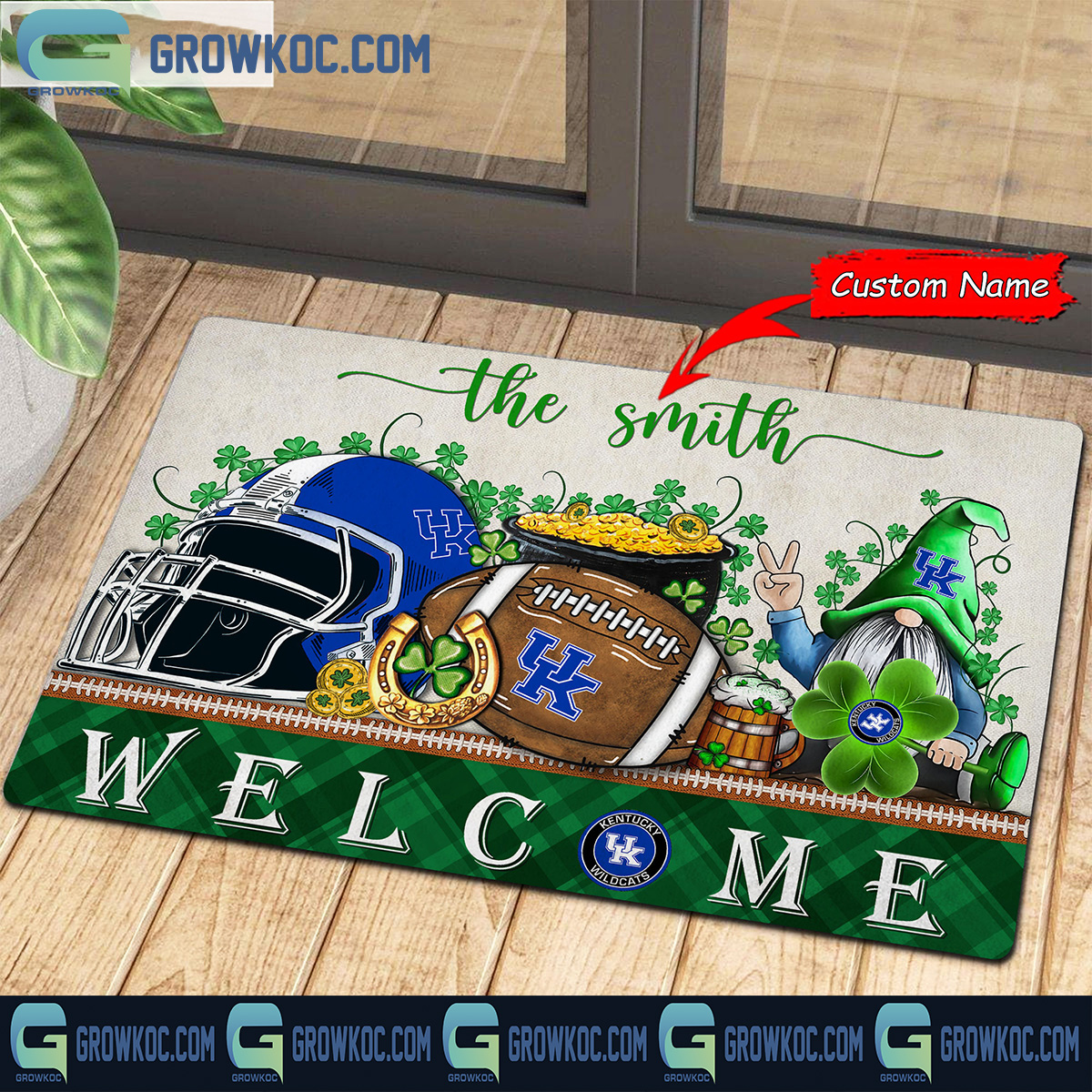 Kentucky Wildcats St Patrick Day Personalized Doormat2B1 Qr8ia